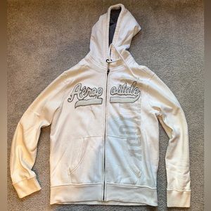 Mens White Aeropostale Hoodie